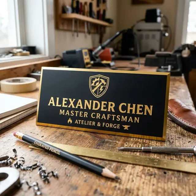 Contrasting dual-layer laser-engraved nameplates and legend sheets